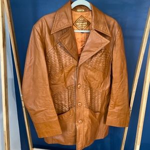 Vintage Brown Leather Coat